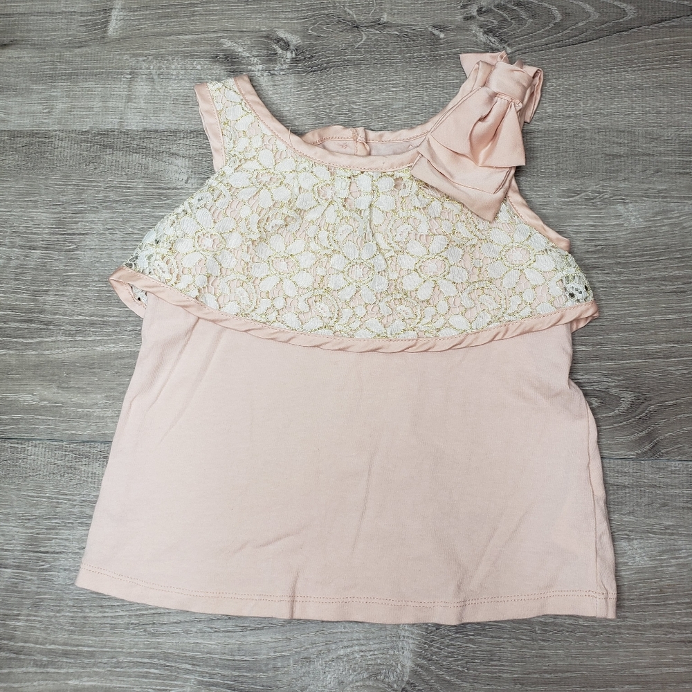 Jillians closet lace bow pink shirt dress size 24m